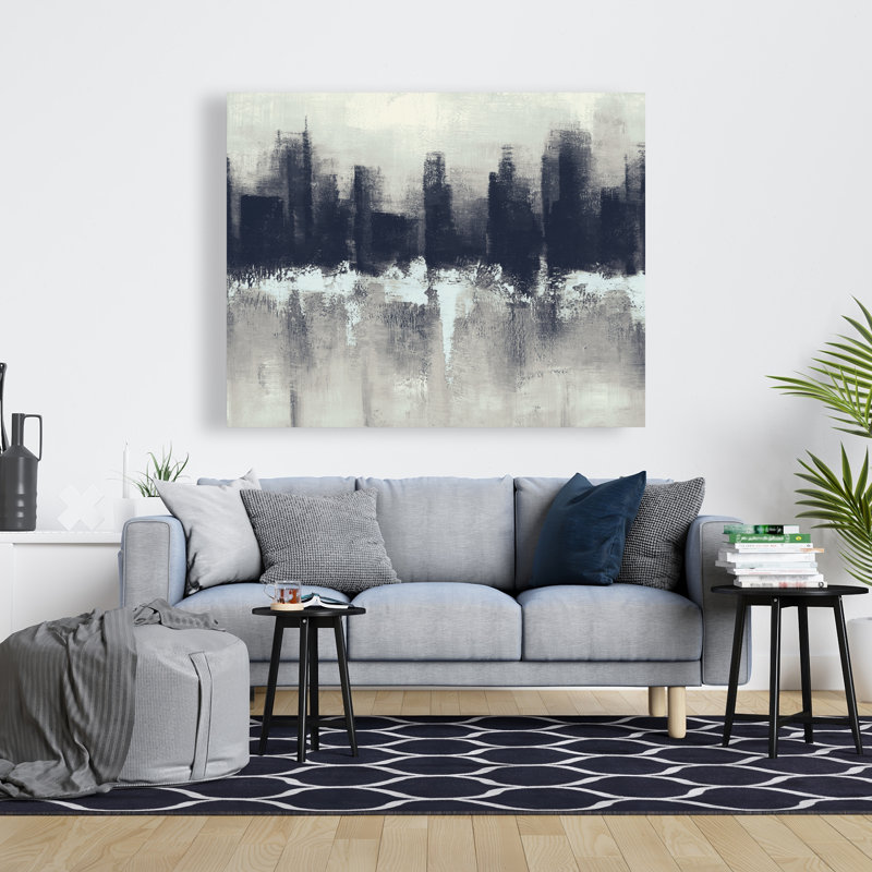 «Dark City - Shapes City», art mural sur toile pour la décoration intérieure