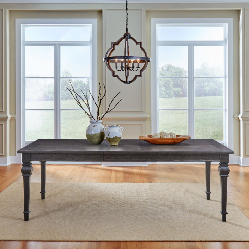 Trelawny 6 Person Rectangular Dining Table Set w/ Wood Bench