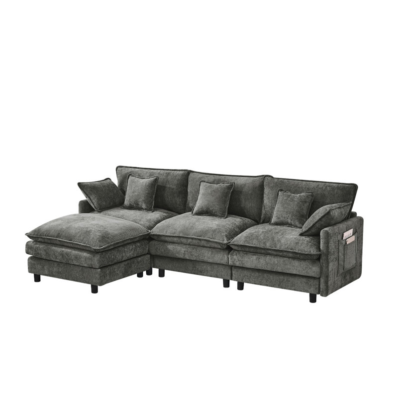 Canapé modulaire en L 101,9 po Cloudform Cloudform Cloudform, Gris chenille