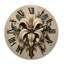 Fleur-De-Lis A Stylized Lilly Flower II - Floral Oversized Wood Wall Clock-418042646