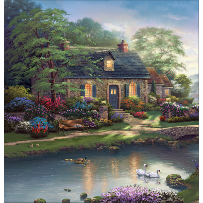 Rideau de douche Thomas Kinkade Stoney Creek Cottage