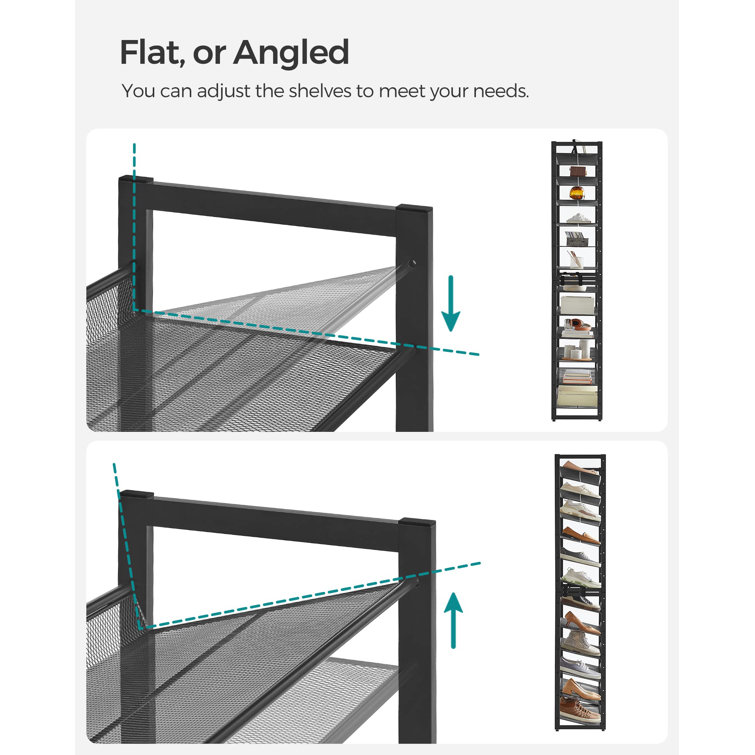 4-Tier Stackable Shoe Rack, 12-Pairs Sturdy Shoe Shelf Storage , Black Shoe  Tower for Bedroom - ShopStyle