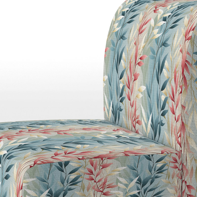 Soft Botanical Hues - Upholstered Botanical & Pattern Accent Slipper Chair