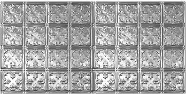 Victorian 48.5'' L x 24.5'' W Tin Glue Up Ceiling Tile In Shiny Silver Chelsea Decorative Metal Co