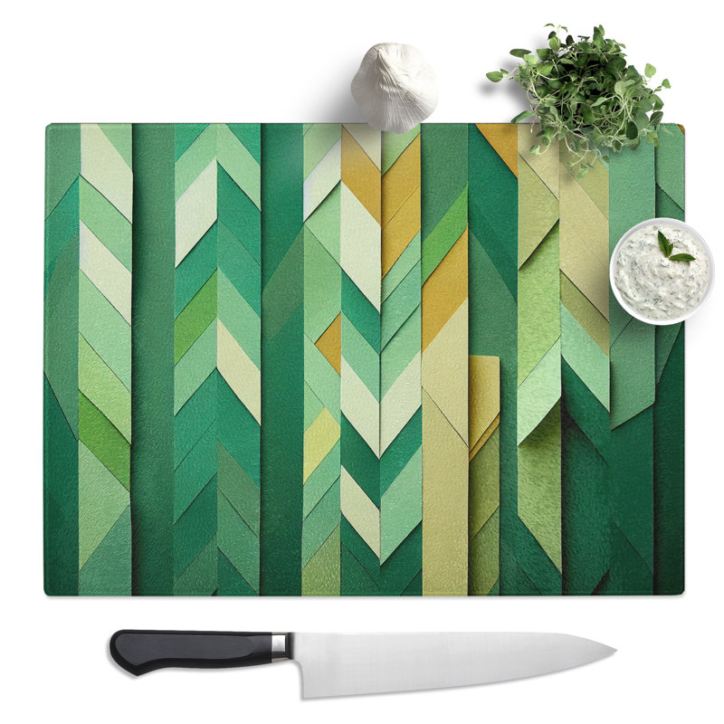 Compelling Chevron Art Abstract  Glass Chopping Board