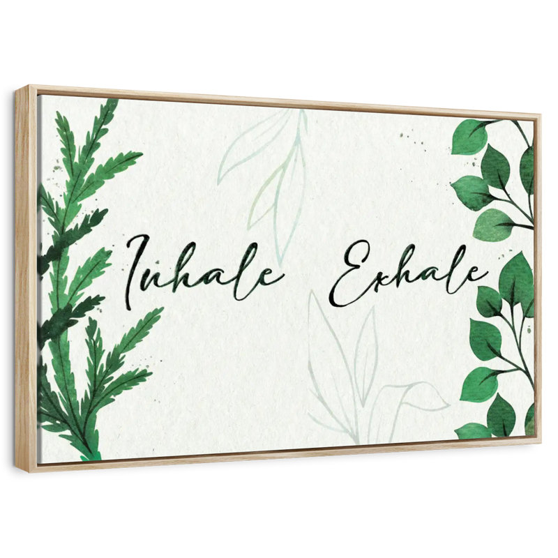 Inhale Exhale Zen II, Floating Frame Natural Wood, 31" X 21"