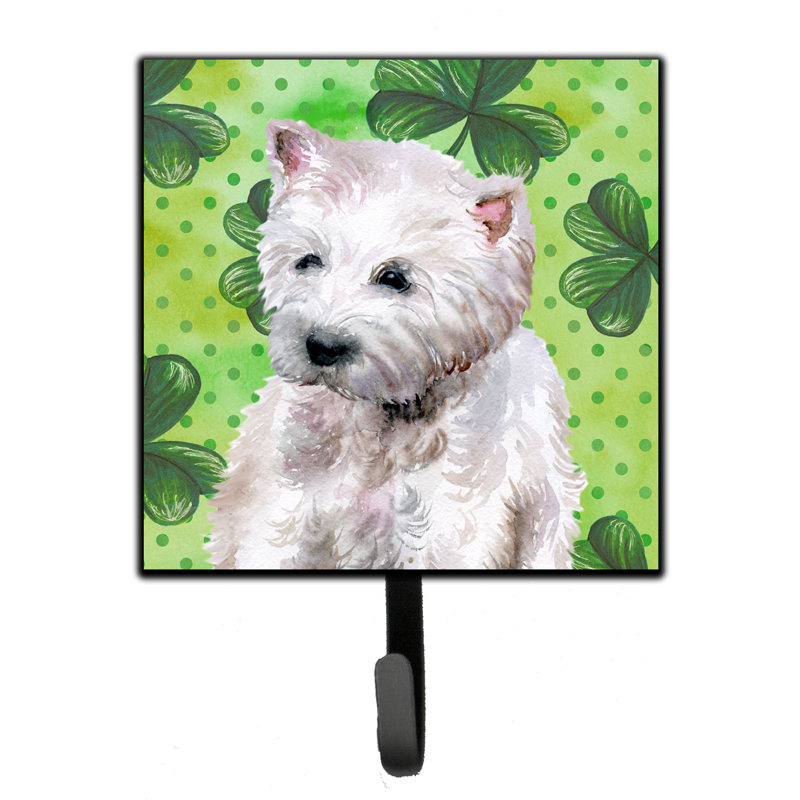 Organisateur de clés murales avec crochets clés st patrick terrier st patrick Markle, Brun / saumon / bleu, Westie