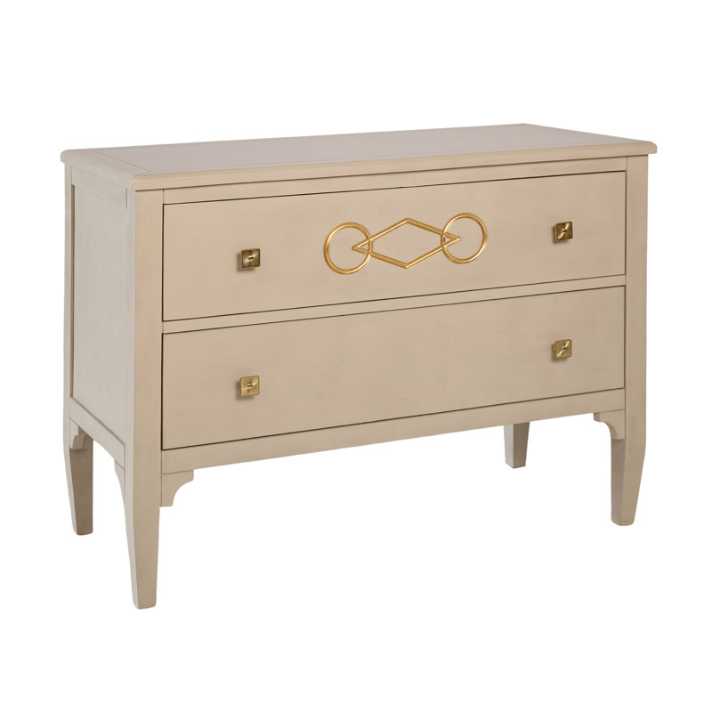 Zion Solid Wood 2 - Drawer Accent Chest, Antique Gray