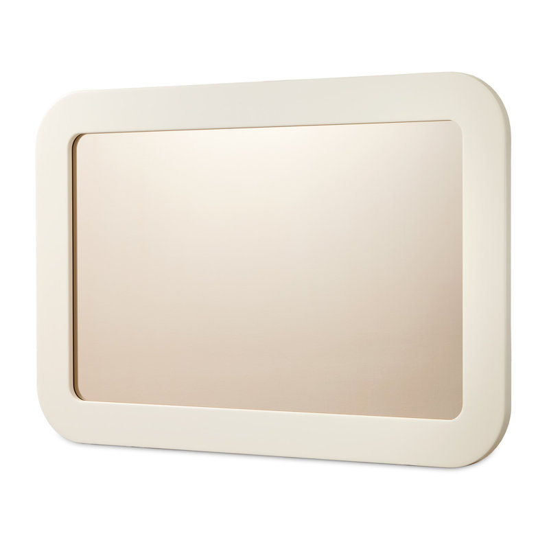 Lisbon Flat Wall Mirror, Matte Cream