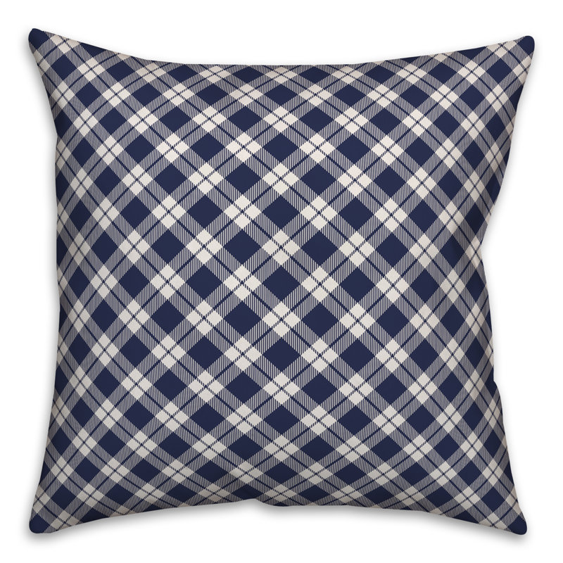  Coussin Circles, 18 po x 18 po, Bleu marine / blanc géométrique 2