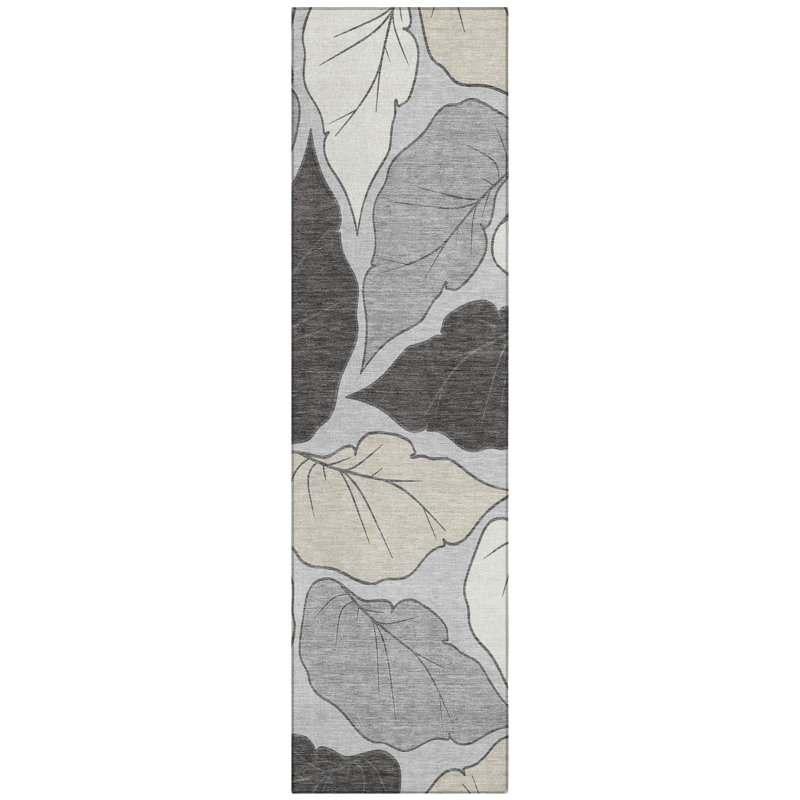 Machine Washable Indoor/Outdoor Bourkelands ACN2348 Botanical Rug, Runner 2'3" x 7'6"