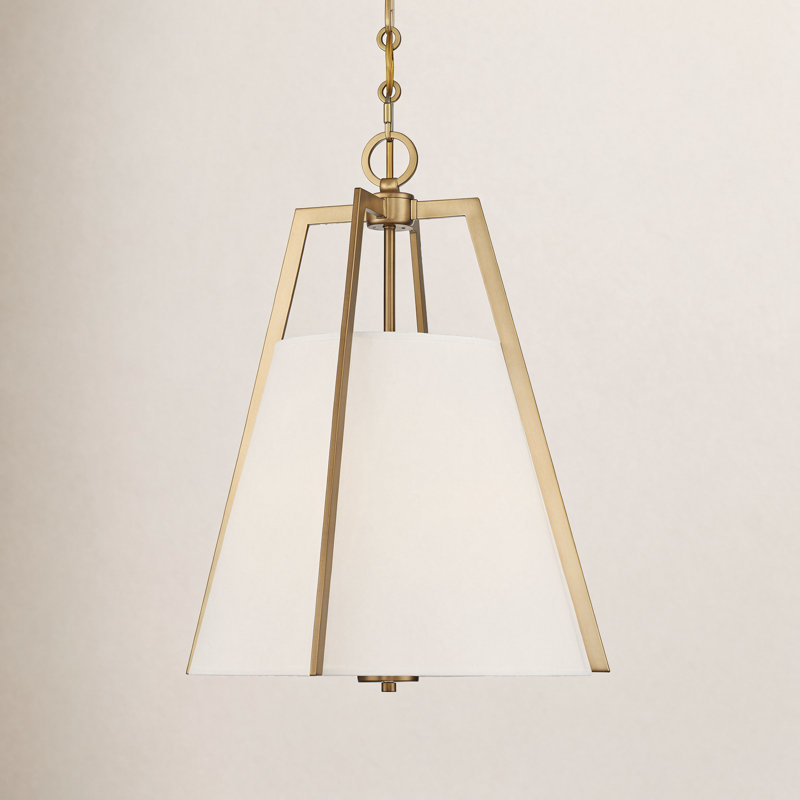 Joy 3-Light Dimmable Shaded Pendant, Brass