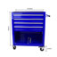 Armoire à outils à 4 tiroirs avec glissières à roulement à billes et roulettes verrouillables - Bleu
