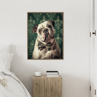 The Gentleman Bulldog by Keyshanna Framed Canvas Wall Art Print