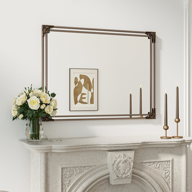 Iron Rectangle Mirror, Antique Gold, 40" x 30"