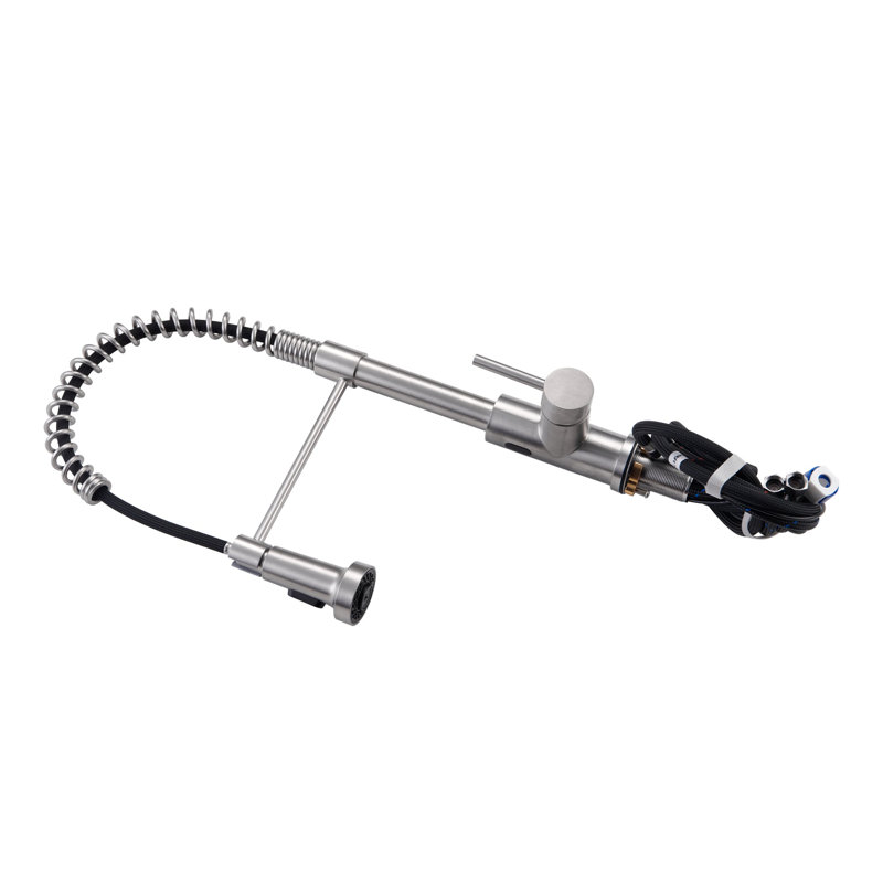 Brushed Nickel Touchless Pull-Down Kitchen Faucet with Spray