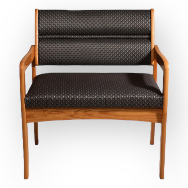 Chaise de salle d'attente binaire Geier, Acajou, Bleu, Vinyle