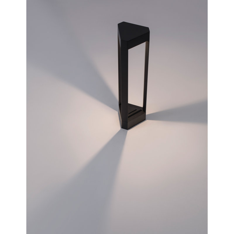  Black Hardwired Integrated LED Pier Mount Light, 50cm H x 12cm W x 12cm D