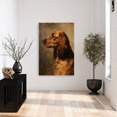 Noble Irish Setter Classic Elegant Serene Dog Portrait Wall Art Print