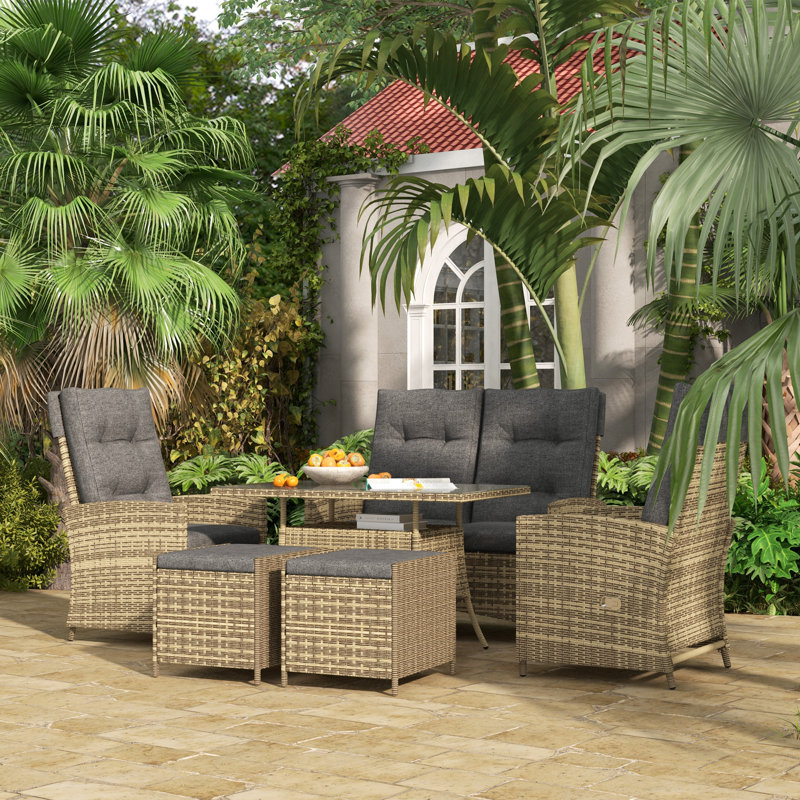 Albermarle 4 - Person Patio Dining Set with Rectangular Table , Cushions Included