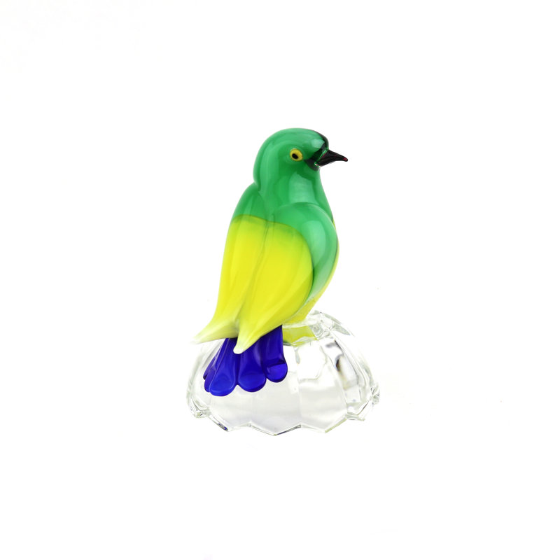 Murano Glass Bird On Clear Base