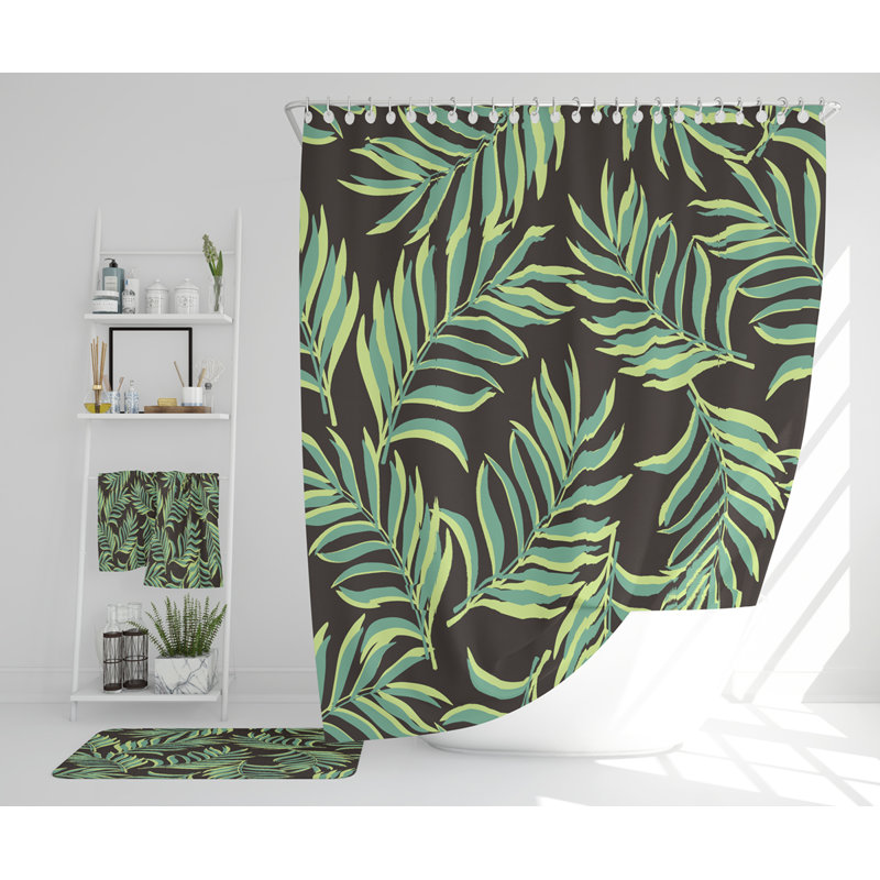 Ndia Polyester Shower Curtain Set
