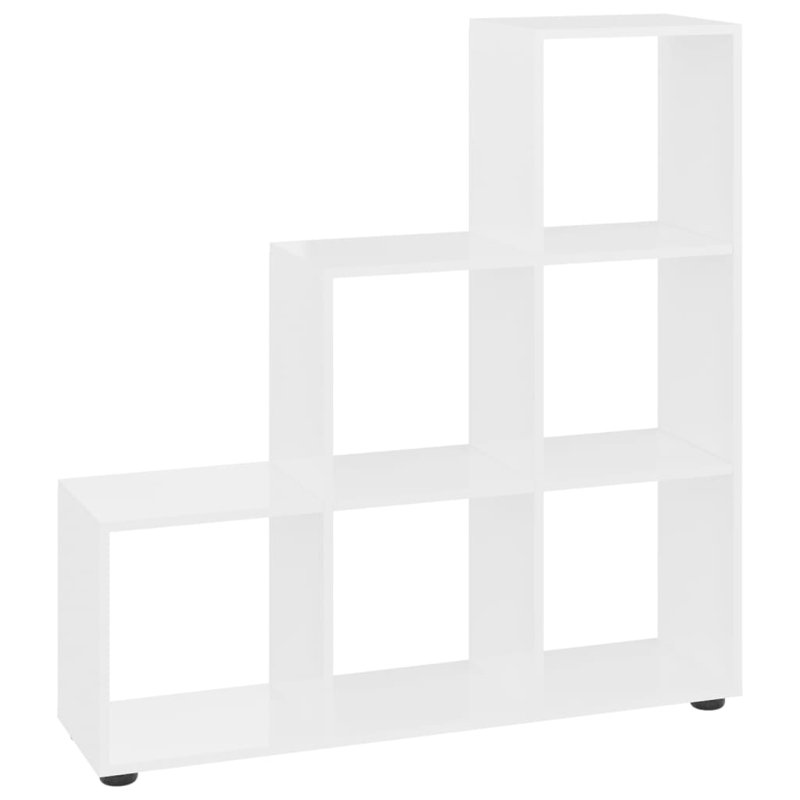 Tambellini Cube Bookcase, High Gloss White, 104 x 29 x 107 cm