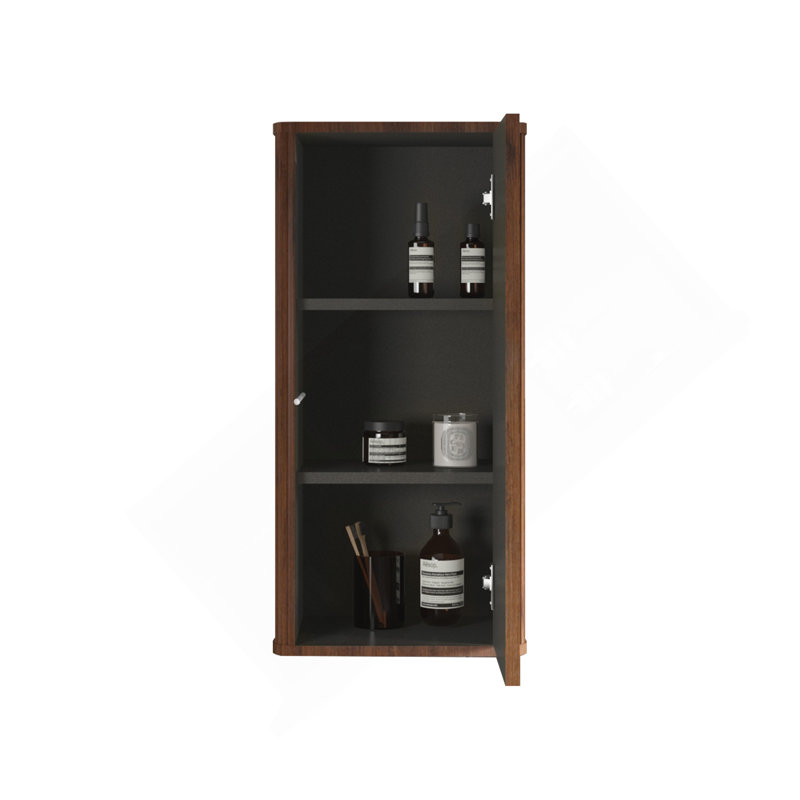 Striped Brushed Black Oak FloatingBathroom Floating Side Cabinet, Wall-mounted Storage Cabinet for Small Spaces, Pre-assembled