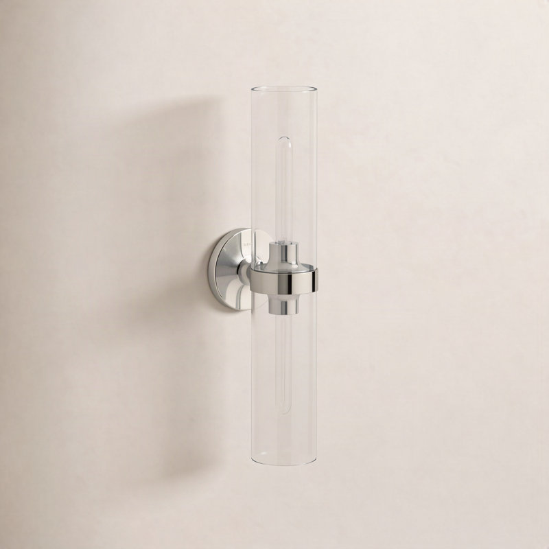 Purist 2 Light Indoor Bathroom Vanity Light Fixture, UL Listed, 21.875" H x 4.75" W x 6.875" D, Polished Nickel