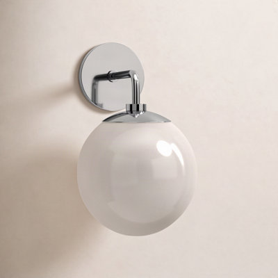 Luna Single Light Glass Dimmable Armed Sconce
