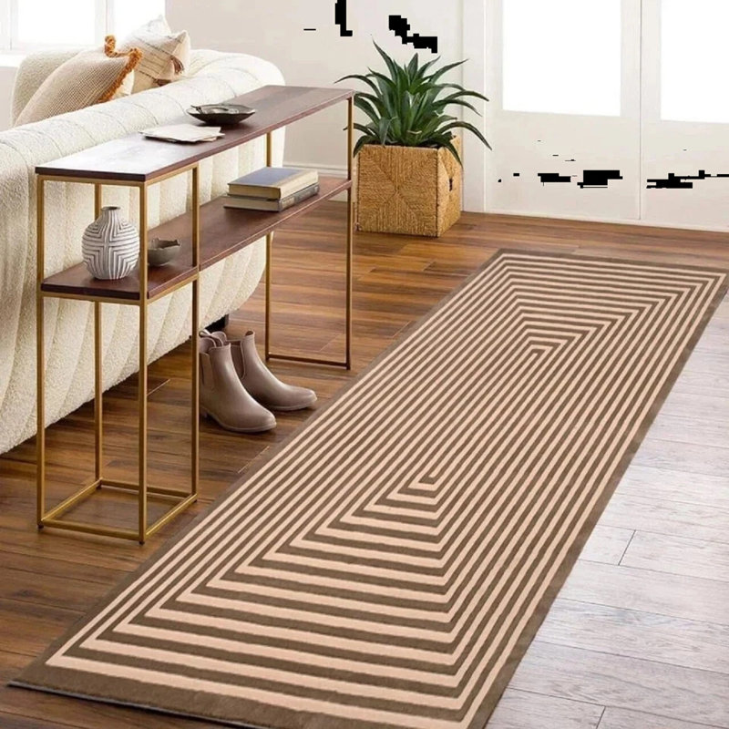 Geometric Area Rug, Rectangle 60 x 220 cm