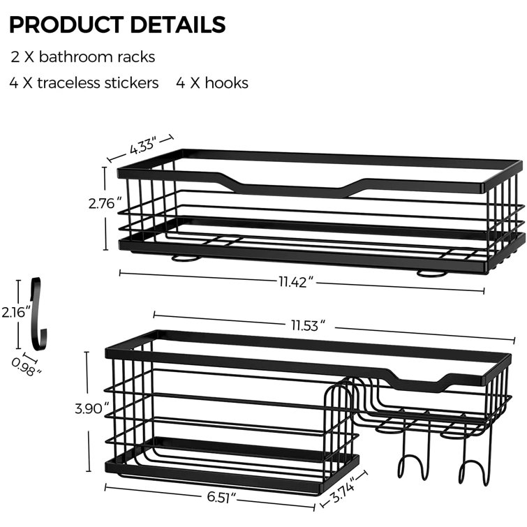 Rebrilliant Luzenia Adhesive Stainless Steel Shower Caddy