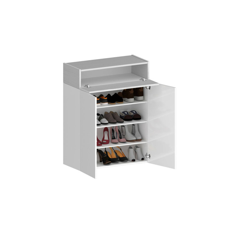 15 Pair Shoe Storage Cabinet, White