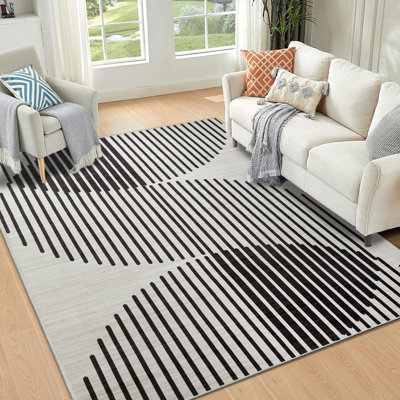 Modern Printed Area Rugs Non-Slip Backing Material 