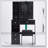 Compact 29.2-Inch Vanity Table With Left Drawer, Cushioned Stool, Large Sliding Mirror, And Multi-Layer Storage For Small Spaces-401244968