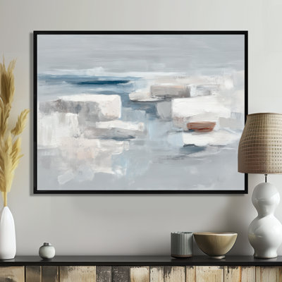 "Gray Minimalisme Simple Shapes", reproduction d'art sur toile encadrée, "Abstract Shapes"