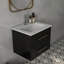 Meuble-lavabo mural 24 po avec lavabo en céramique et deux tiroirs-269304318