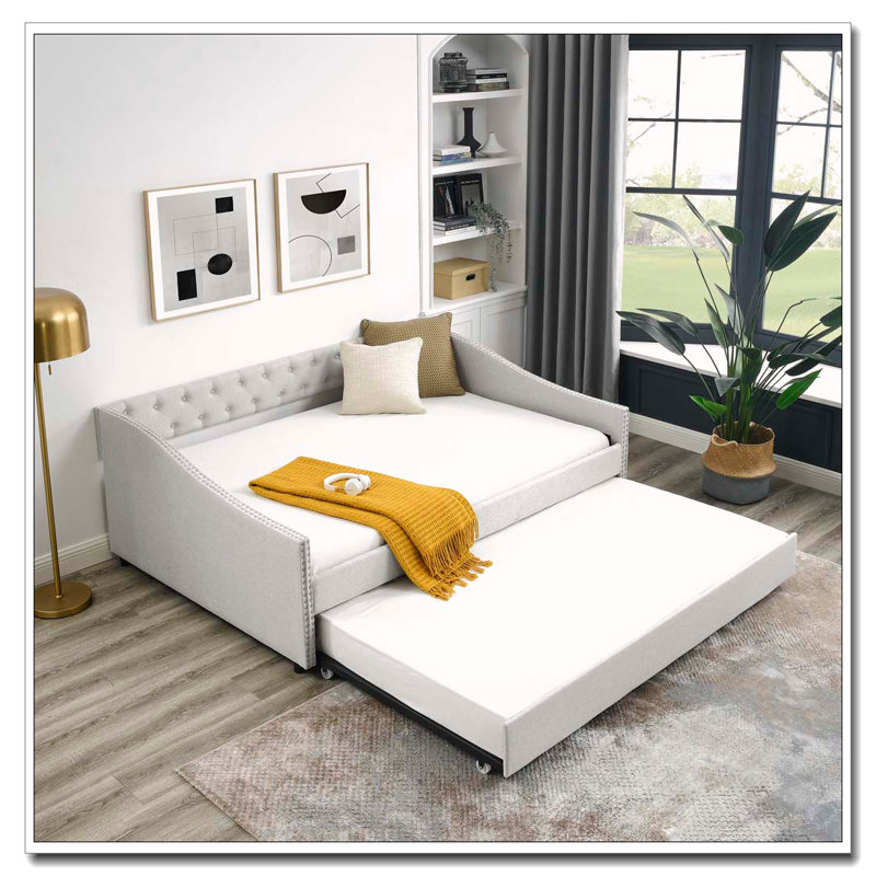 Tufted Daybed with Twin Size Trundle