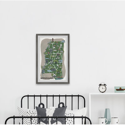 «Green Mississippi Spots» par - Peinture encadrée