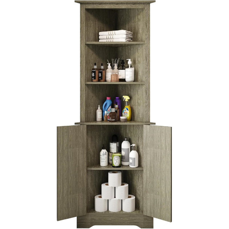 Bertfriede Corner Storage Bookcase, Black