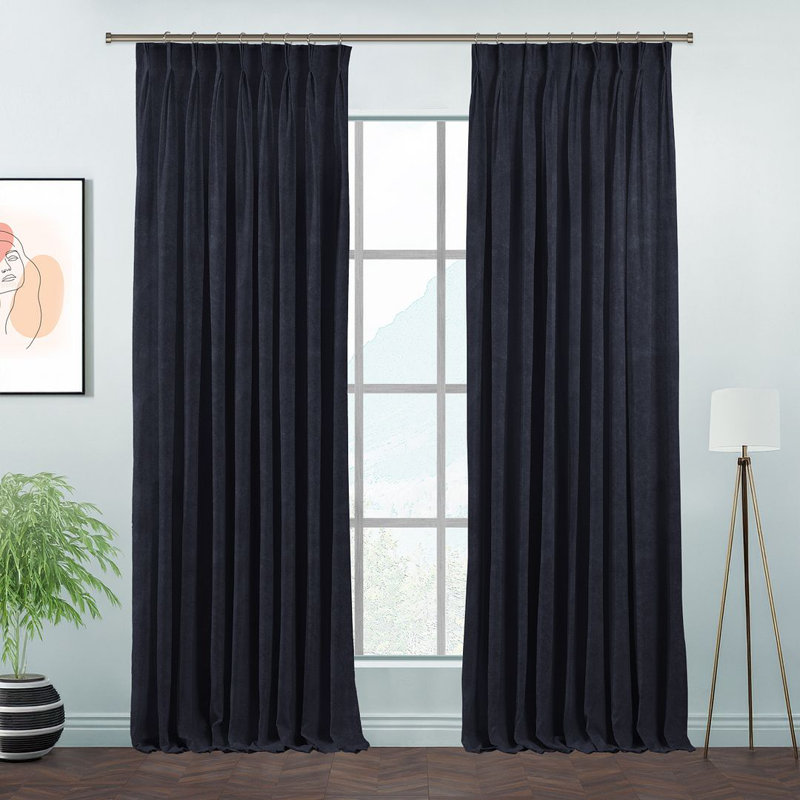 Room Darkening Single Curtain Panel, Olive Green, 245cm Width x 325cm Drop