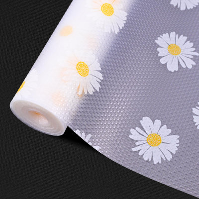 Floral Print Shelf Liner Non Adhesive, Waterproof Durable Bathroom Drawer Liner Cabinet Liner, Washable Drawer Liners For Dresser Kitchen Cabinets Mat, Cupboard, Pantry Liner For Shelves