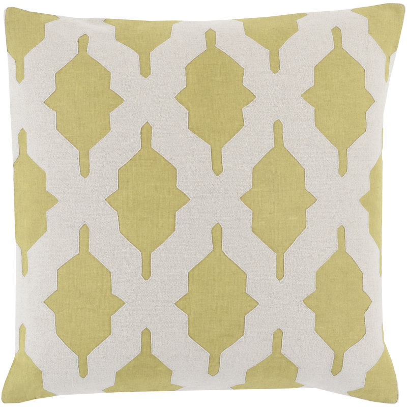 Coussin décoratif , H 22 po x l 22 po x P 4 po, Lime, Polyester