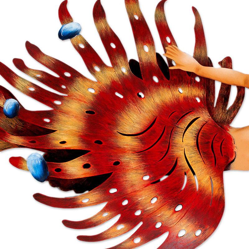 Décoration murale lion poisson lion