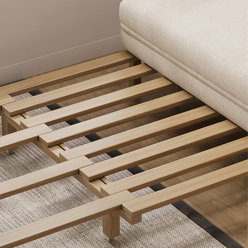 Canapé-lit convertible simple en tissu de coton beige, H 37,4 po x l 31,5 po x P 39,37 po