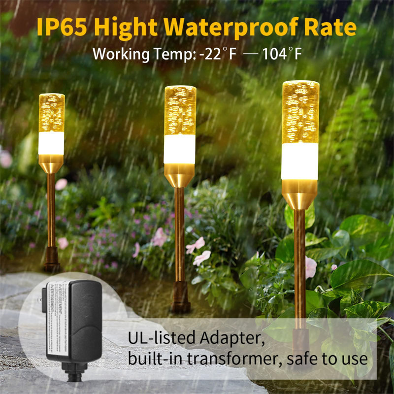Warm White Acrylic LED Pathway Lights Set of 6