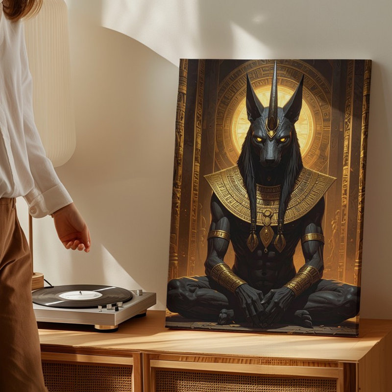 Voici la description du produit et optimisation pour votre art mural méditatif Anubis, H 11 po x l 14 po