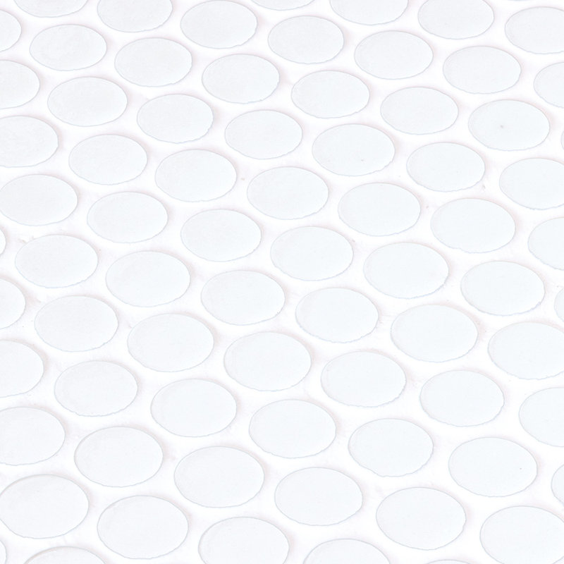 Spectrum Classic Penny Round Recycled Glass Mosaic, White