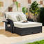 Chaise longue d'extérieur en rotin double avec coussins et dossier réglable-6063806-6063792