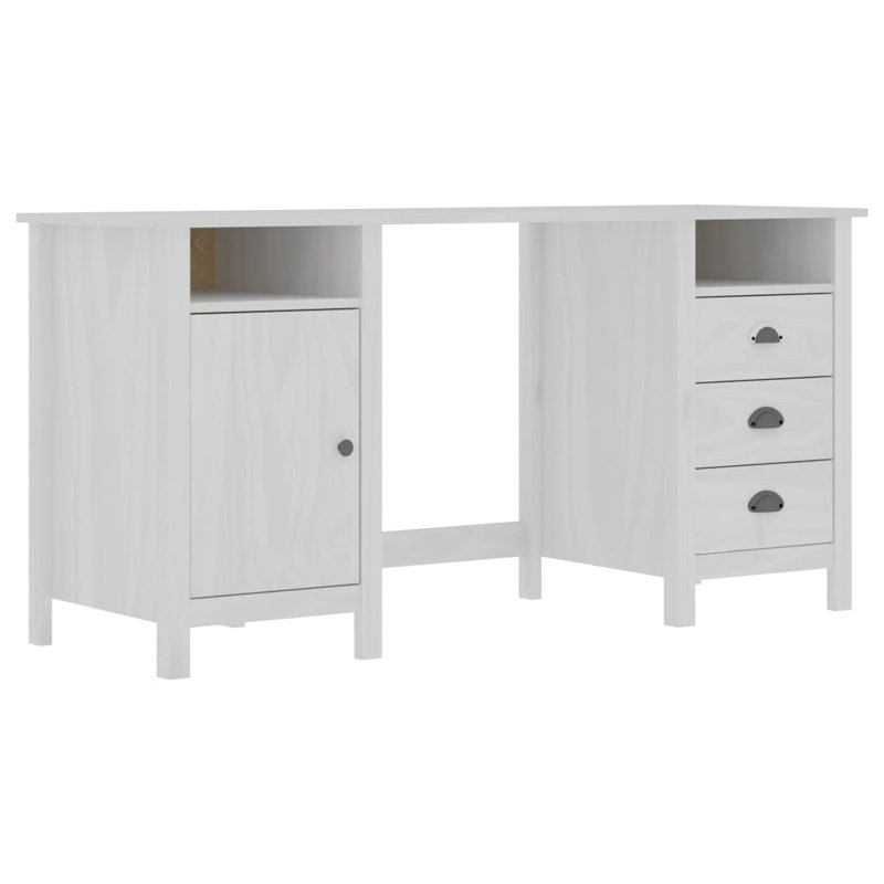 Miceli Hill Range Computer Desk, White, White